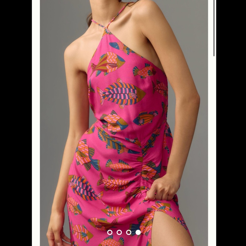 Farm Rio Halter Slim Midi Dress (Anthropology) XS